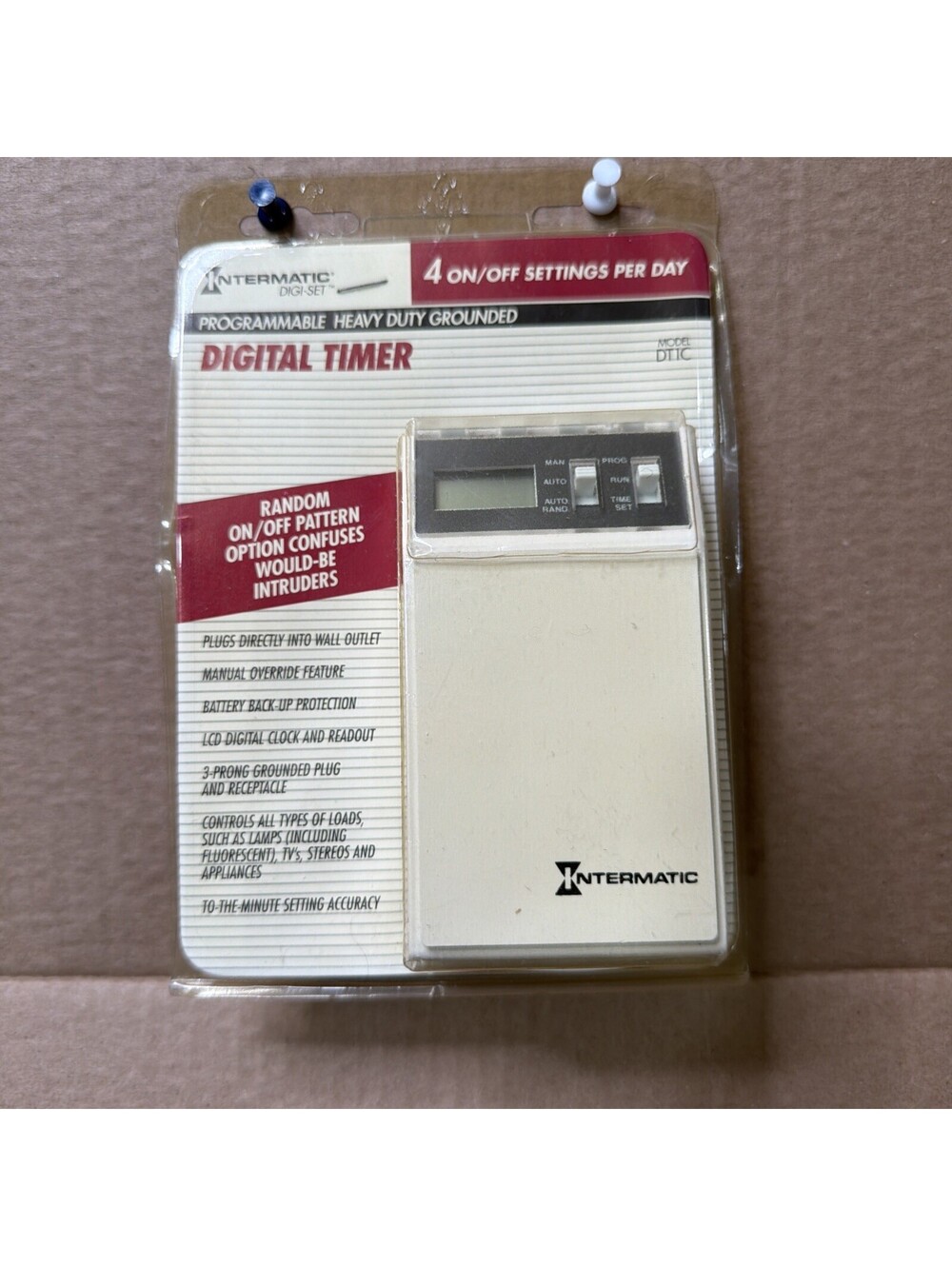 Intermatic DT1C Digi-Set Digital Timer NOS Heavy Duty Grounded Plug-In 15A